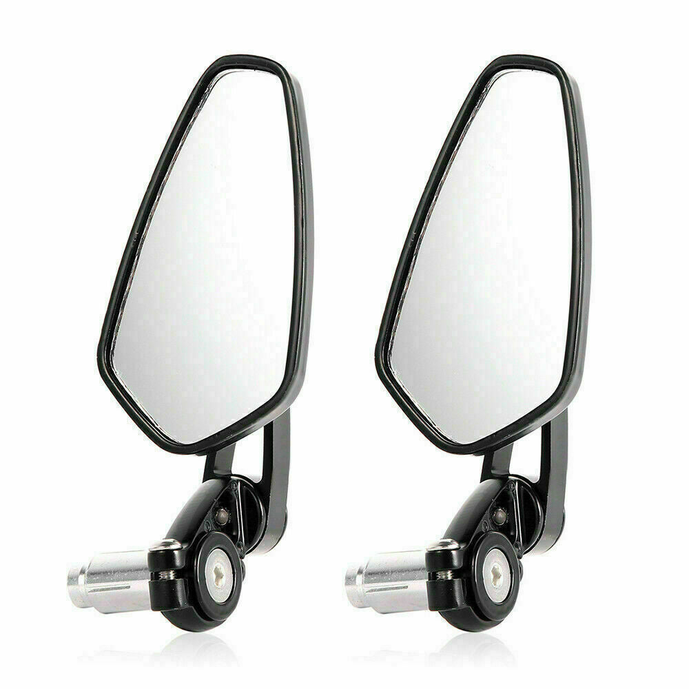 Sleek Black Universal 7/8" Motorcycle Bar End Mirrors for Cafe Racers