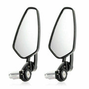 Sleek Black Universal 7/8" Motorcycle Bar End Mirrors for Cafe Racers
