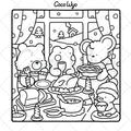 Comfy Days: Coloring Book for Adults and Teens Featuring Super Cute Animal Characters in Cozy Hygge Moments for Relaxation
