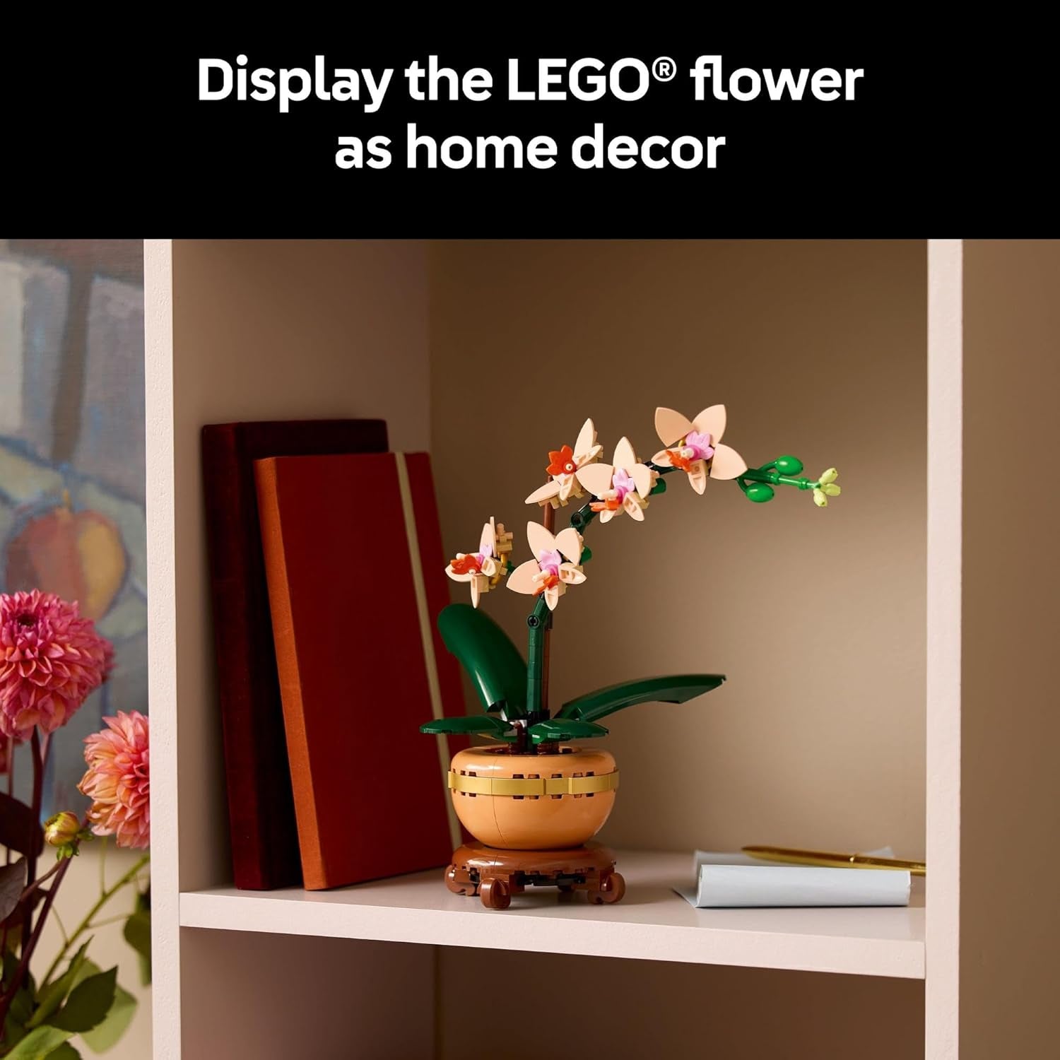 Botanicals Mini Orchid Craft Kit – Artificial Plant Model with Faux Flowers & Terracotta-Style Pot | DIY Decor for Home & Office