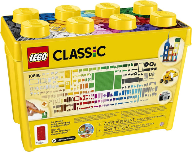 Classic Large Creative Brick Box – Colorful Building Set for Kids 4+ | Includes Doors, Windows, Wheels & Baseplate
