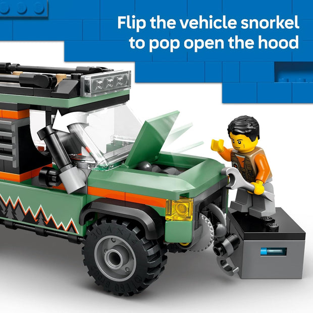 City Off-Road 4x4 Mountain Truck – Adventure Toy for Kids 6+ | Includes Explorer Minifigure & Accessories
