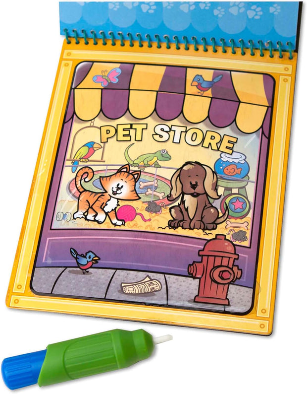 Melissa & Doug On-The-Go Water WOW! – Reusable Water-Reveal Pad | Animals Theme | Mess-Free Coloring Fun
