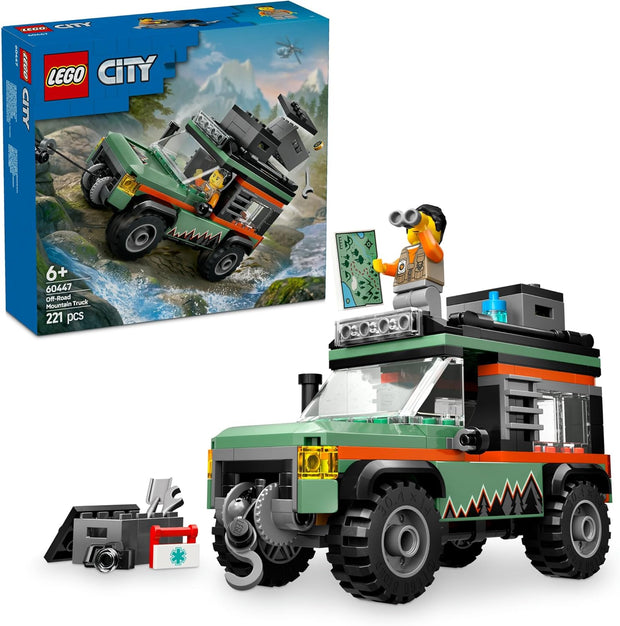 City Off-Road 4x4 Mountain Truck – Adventure Toy for Kids 6+ | Includes Explorer Minifigure & Accessories