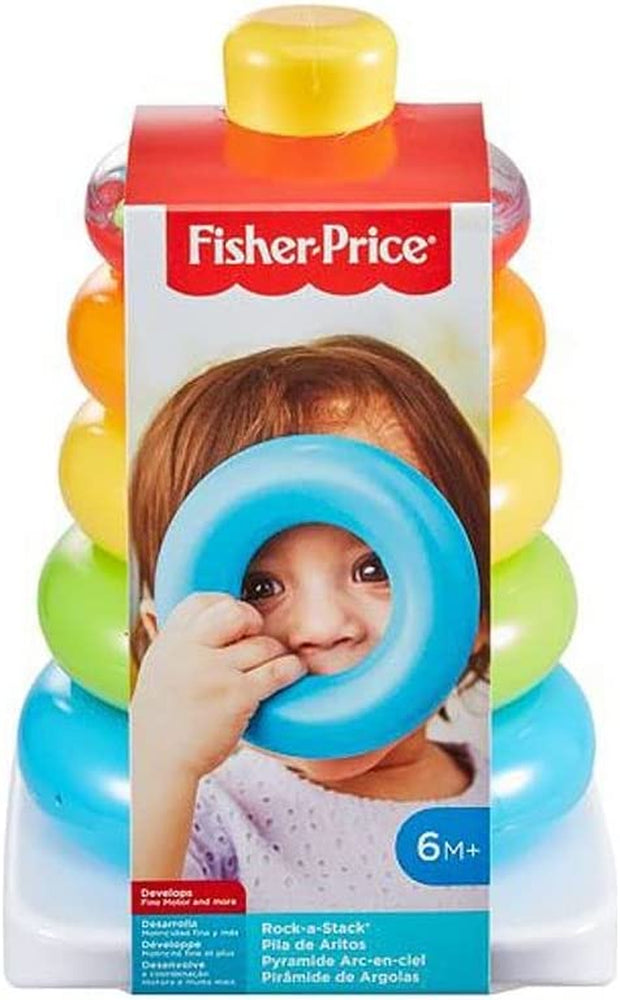 Baby Stacking Toy – Rock-A-Stack with 5 Colorful Rings & Roly-Poly Base | Fun & Educational for Ages 6+ Months