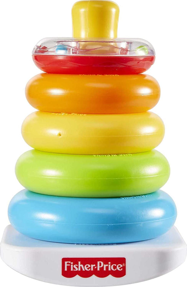 Baby Stacking Toy – Rock-A-Stack with 5 Colorful Rings & Roly-Poly Base | Fun & Educational for Ages 6+ Months