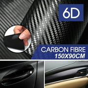 6D Gloss Black Carbon Fiber 150X90Cm Vinyl Car Phone Laptop Wrap Sticker Film AU