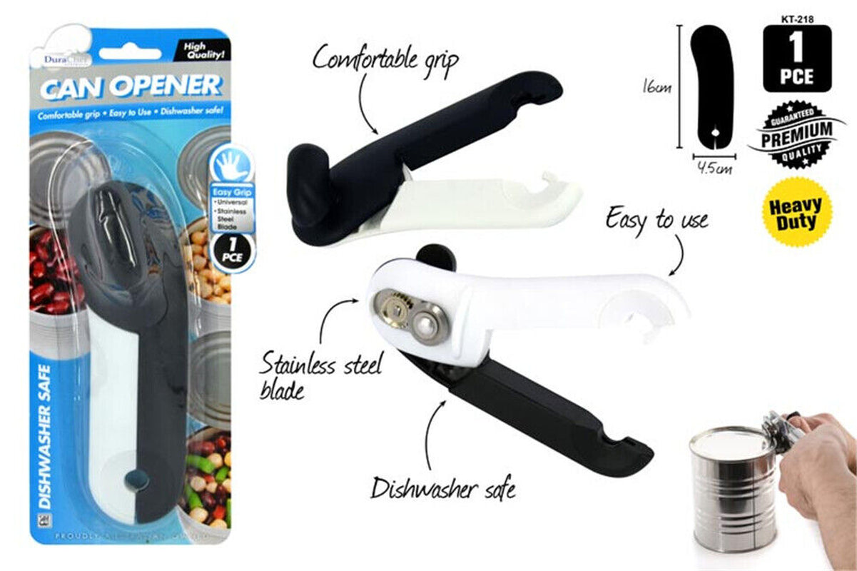 Stainless Steel Manual Can Opener 2-Pack - Effortless Smooth Edge Design for Safe and Easy Use
