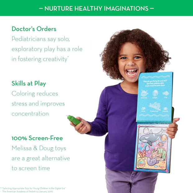 Melissa & Doug On-The-Go Water WOW! – Reusable Water-Reveal Pad | Animals Theme | Mess-Free Coloring Fun
