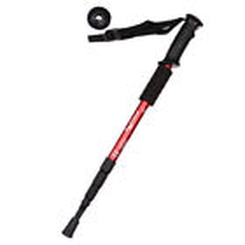Adjustable 2X Hiking Trekking Poles - Durable Walking Sticks for Camping - Red 