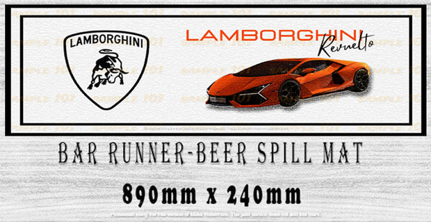 REVUELTO LAMBORGHINI BAR RUNNER BAR MAT MATS