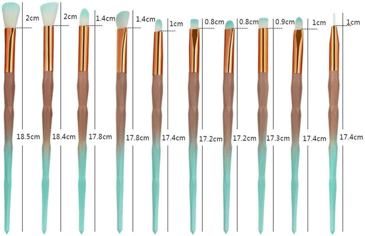 20PCS Eye Make up Brushes Diamond Unicorn Eyeshadow Eyebrow Blending Brush Set (20PCS Purple Blue)