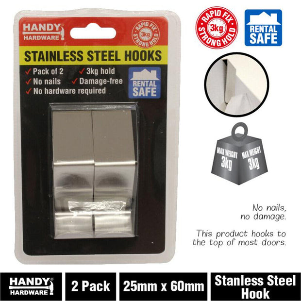 Premium Stainless Steel Over-Door Hooks - 4 Pack for Ultimate Coat and Clothes Storage Solution