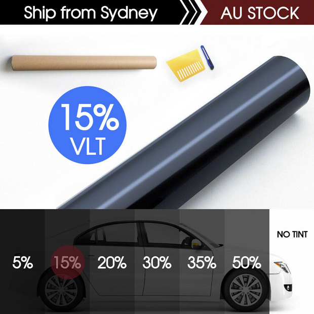 Premium 15% VLT Black Window Tint Film - 76cm x 7m for Ultimate UV Protection & Privacy in Cars and Homes