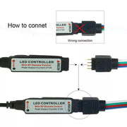 3528 SMD LED Strip Light 12V + IR Controller 5M Waterproof 300 Leds RGB 