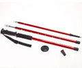 Adjustable 2X Hiking Trekking Poles - Durable Walking Sticks for Camping - Red 