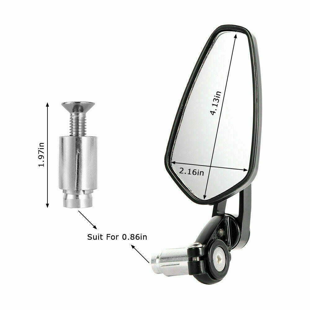Sleek Black Universal 7/8" Motorcycle Bar End Mirrors for Cafe Racers