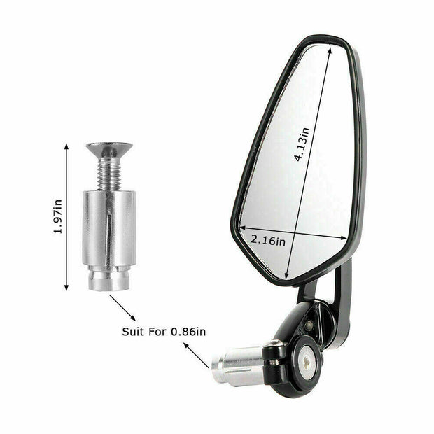 Sleek Black Universal 7/8" Motorcycle Bar End Mirrors for Cafe Racers