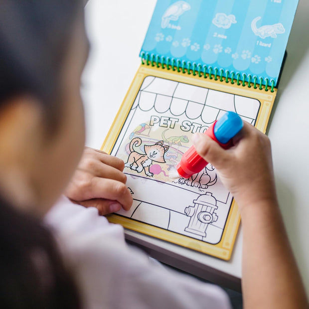 Melissa & Doug On-The-Go Water WOW! – Reusable Water-Reveal Pad | Animals Theme | Mess-Free Coloring Fun