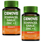 2x Cenovis Echinacea, Garlic, Zinc And Vitamin C 125 Tablets Cold And Flu Relief