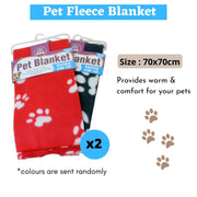 2x Pet Fleece Warm Cozy Blanket Paw Print Bed - Hot Sale!