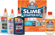 Slime Starter Kit – Includes Clear PVA Glue, Slime Activator, Cosmic Purple & Metallic Teal Glue | Washable & Kid-Friendly | 4-Pack