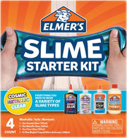Slime Starter Kit – Includes Clear PVA Glue, Slime Activator, Cosmic Purple & Metallic Teal Glue | Washable & Kid-Friendly | 4-Pack