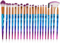 20PCS Eye Make up Brushes Diamond Unicorn Eyeshadow Eyebrow Blending Brush Set (20PCS Purple Blue)