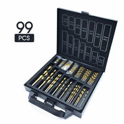 Premium 99PCS HSS Titanium Coated Drill Bit Set - Perfect for Metal, Wood & Plastic!