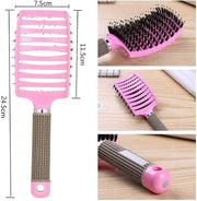 Gold Detangling Hairbrush – Nylon & Boar Bristles for Women & Men | Scalp Massage Comb