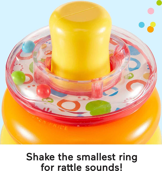 Baby Stacking Toy – Rock-A-Stack with 5 Colorful Rings & Roly-Poly Base | Fun & Educational for Ages 6+ Months