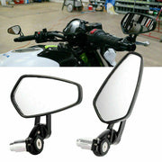 Sleek Black Universal 7/8" Motorcycle Bar End Mirrors for Cafe Racers