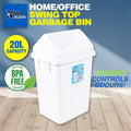 Sleek 10L/20L Swing Lid Trash Bin - Perfect for Kitchen & Bathroom Waste Management!