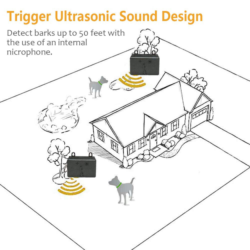 Outdoor Ultrasonic Pet Dog Stop Barking anti Bark Control Device Silencer Tool