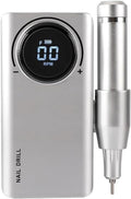 35,000 RPM Rechargeable Portable Nail Drill Machine – Professional E-File for Manicure & Pedicure (Silver)