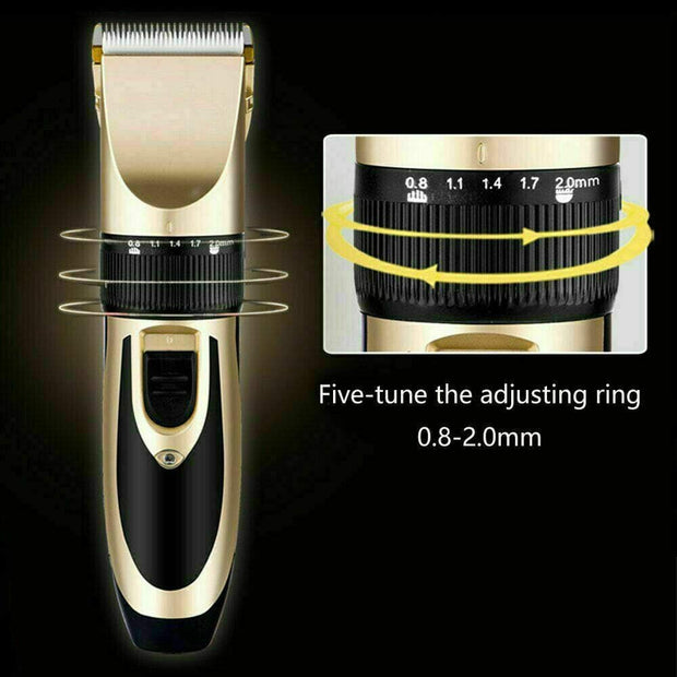 Professional Cordless Hair Clippers & Trimmer Set – 9-Piece Washable Beard & Hair Grooming Kit for Men