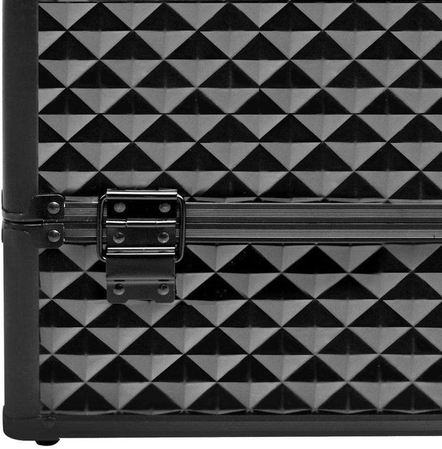 Portable Beauty Makeup Cosmetic Case Organiser Carry Bag Box Diamond W/Strap (Diamond Black)