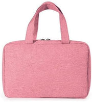 Large Hanging Hook Toiletry Bag Waterproof Travel Makeup Cosmetic Organizer Case (Pink)