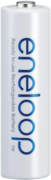 Panasonic AA Eneloop Overnight Basic Battery Charger, 1-Pack + Eneloop AA Pre-Charged Rechargeable Batteries, 4-Pack (K-KJ51MCC4TA)