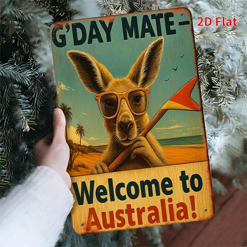 Welcome to Australia Theme gday mate metal sign