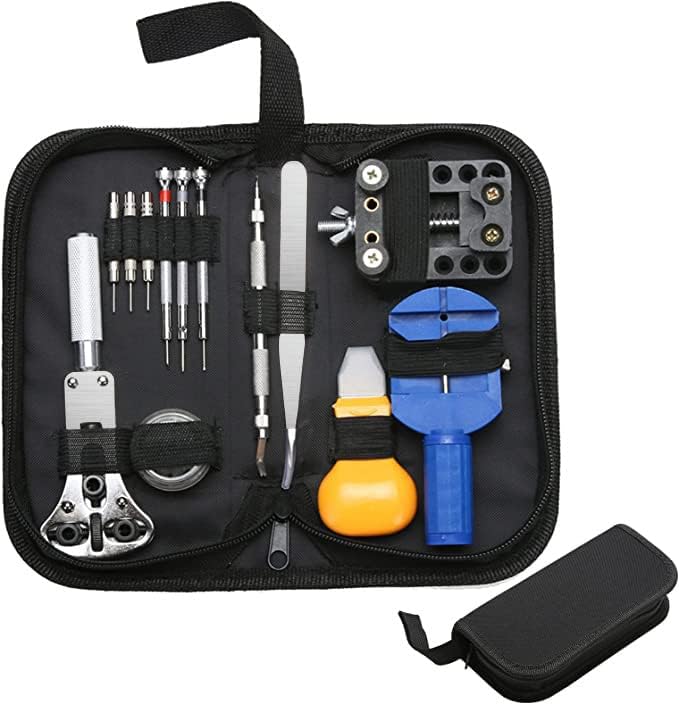 Watch Tool Set 147 Pieces Watch Tool Watchmaker Tool Repair Kit Bag Watch Set Ideal for Repairing Watches, Watches, Changing Watch Straps, black - Tin Sign Factory Australia
