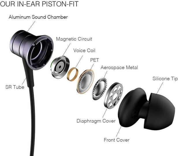 1MORE Piston Fit In Ear Headphones with Microphone, 3.5mm Wired Earphones, Black