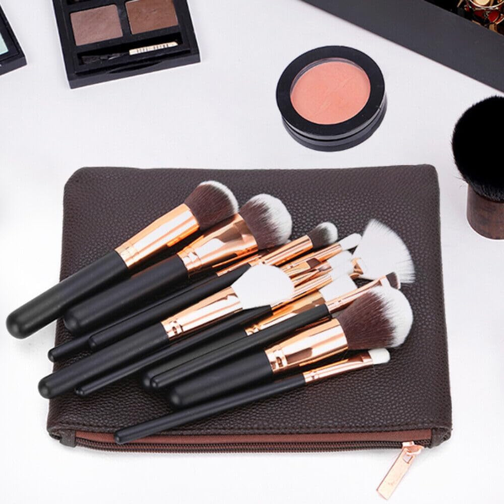 15-Piece Soft Pro Makeup Brush Set – Face Powder, Eyeshadow, Blending & Highlight Tools