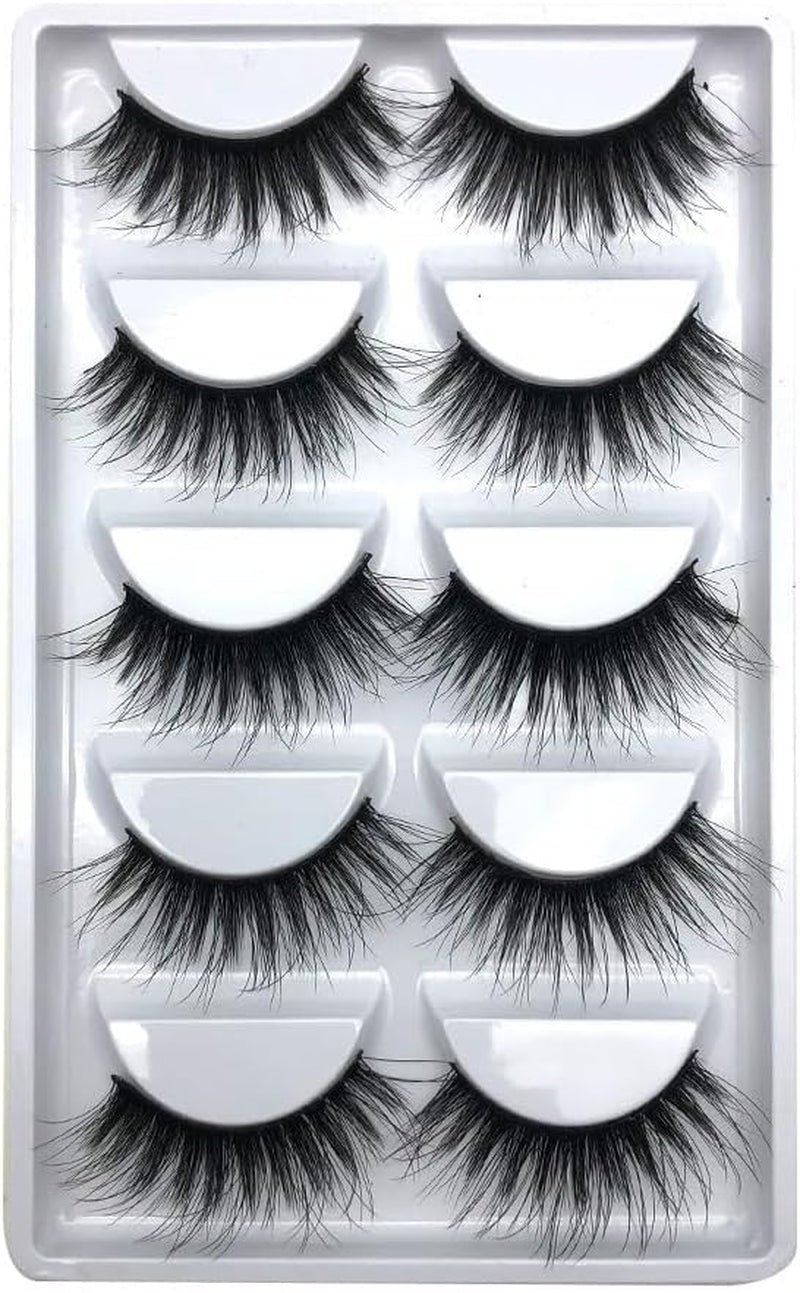 3D 5 Pairs Mink Natural Thick False Fake Eyelashes Eye Lashes Makeup Extension (G805(5 Pairs))