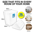 Sleek 10L/20L Swing Lid Trash Bin - Perfect for Kitchen & Bathroom Waste Management!