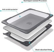 ProCase for MacBook Pro 13 Inch 2023 M2, 2022 2020 M1 A2338/ A2289/ A2251, Heavy Duty Hard Shell Case-Grey