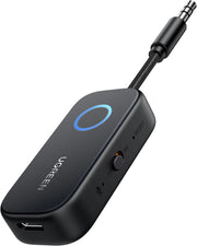 UGREEN Airplane Bluetooth 5.2 Transmitter Adapter for Airpods or Headphones Dual Pairs, 2-in-1 Wireless BT 3.5mm Aux Audio Receiver for Flight, TV, Car Stereo, Treadmill