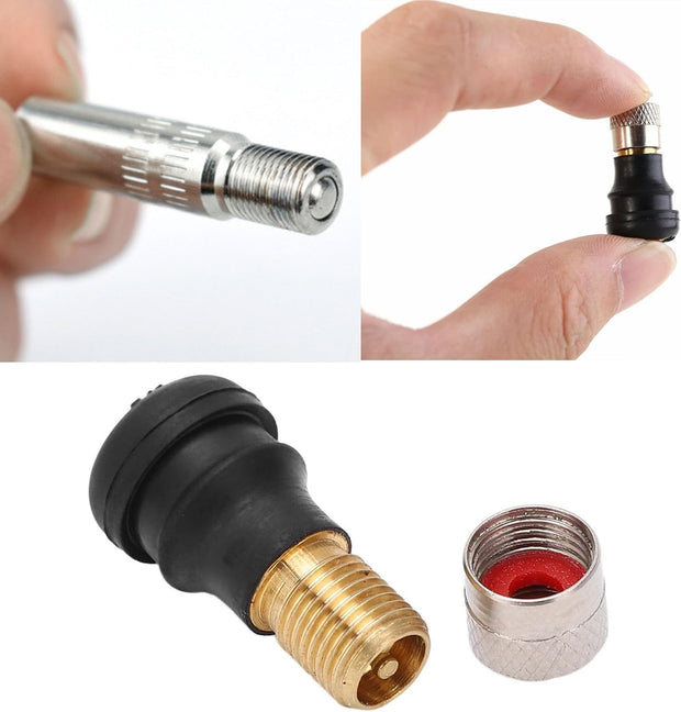 4 Pcs Scooter Tubeless Valves & 2 Pcs Valve Stem Extenders Compatible with Ninebot MAX G30 Compatible with Xiaomi M365 and M365 Pro Scooter, Electric Scooter Tubeless Tire Vacuum Valve Wheel Gas Valve