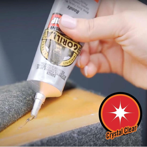 Gorilla Clear Grip - Fast Setting Contact Adhesive - Waterproof, Paintable Clear Glue for Indoor or Outdoor Application - Heavy Duty Shoe Repair Glue for Leather, Ceramics, Wood - 88ml/3oz (Pack of 1)