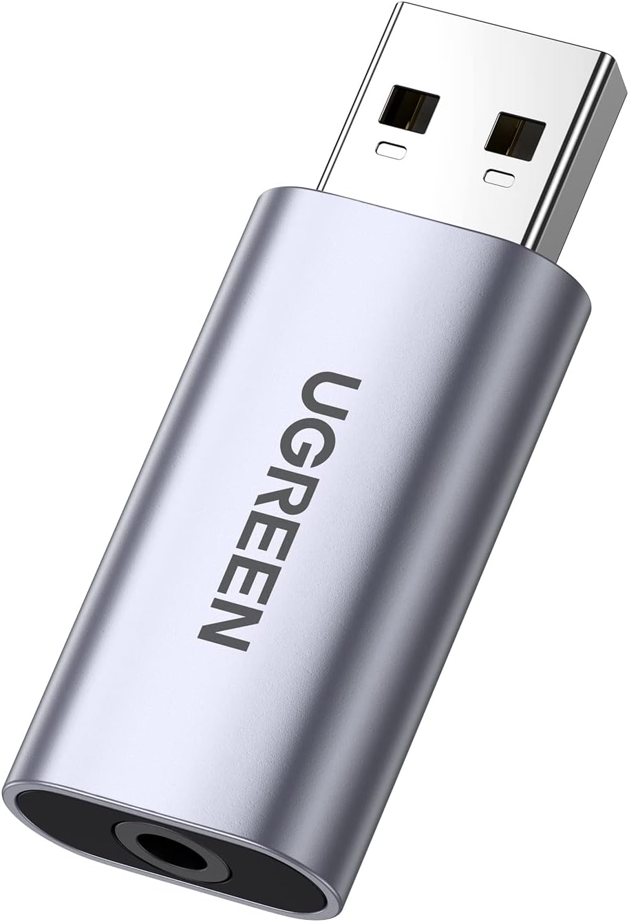 UGREEN USB to Audio Jack External Sound Card 3.5mm Audio Adapter 2 in 1 USB to 3.5mm - Tin Sign Factory Australia